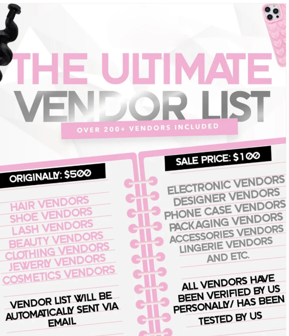 The Ultimate Vendor List - With Resell Rights ( Buy & MAKE $10k your first month )